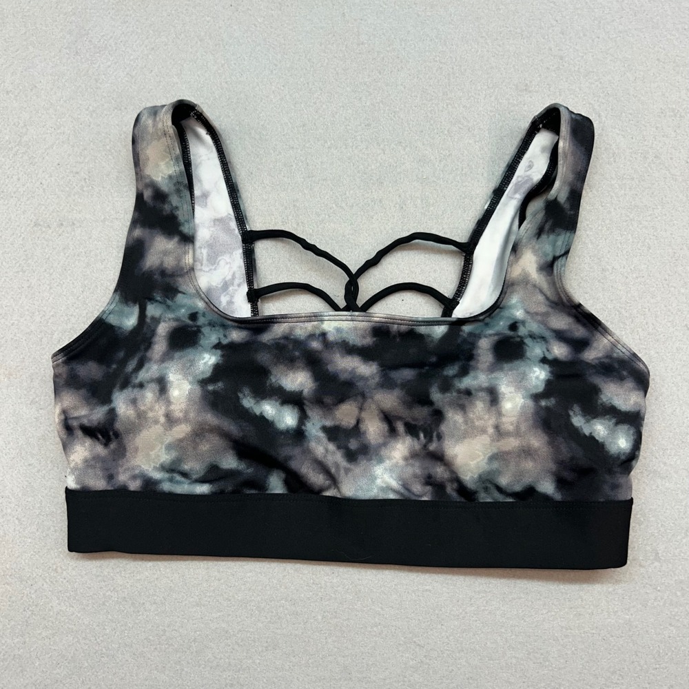 Victoria's Secret PINK Ultimate Lightly Lined Sports Bra Tie Dye Strappy Large